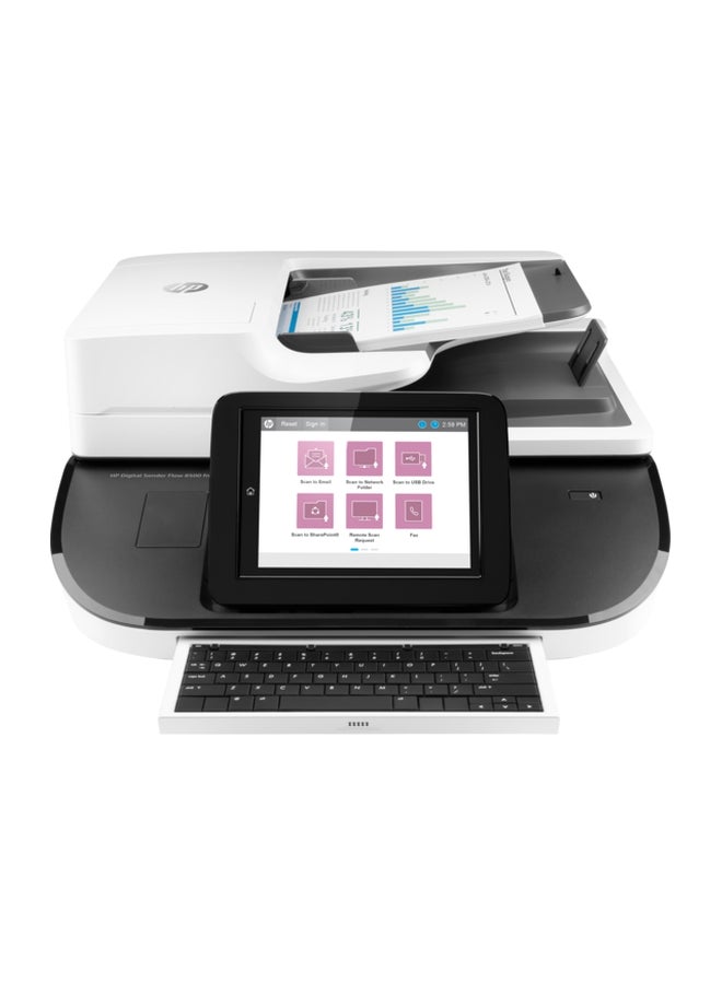 HP جهاز إرسال رقمي ديجيتال سيندر فلو 8500 fn2 مع خاصية تكامل الأجهزة أبيض/أسود - Image 1