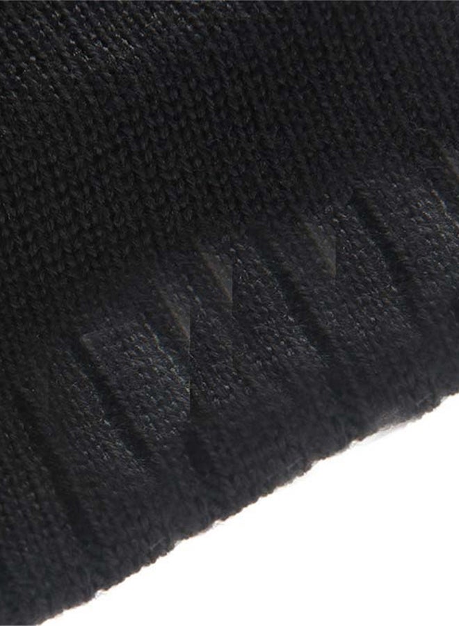 BTS Cartoon Printed Knitted Cap Black - Image 2