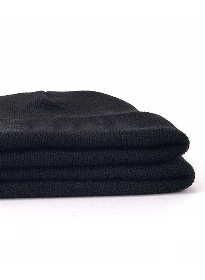 BTS - Cartoon Printed Knitted Cap Black - Image 1