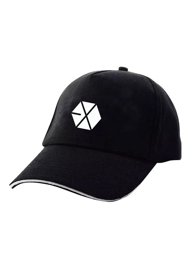 Printed Baseball Cap Black 