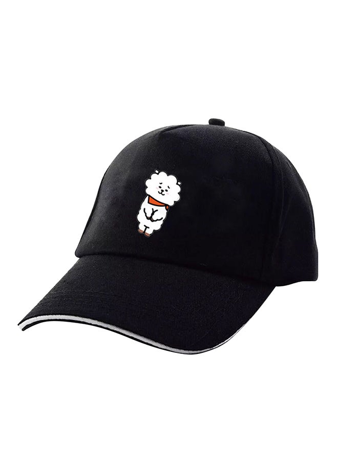 BTS - Cartoon Printed Baseball Cap Black - Image 1
