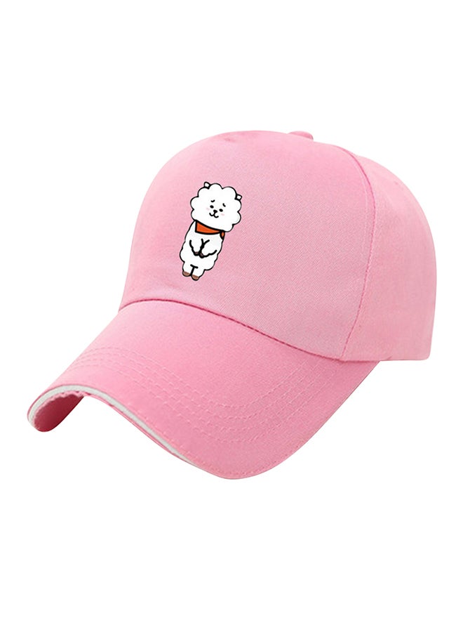 Cartoon Printed Baseball Cap Pink