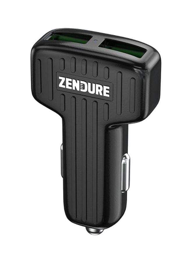 ZENDURE Dual-Port Car Phone Charger Black  - Image 1