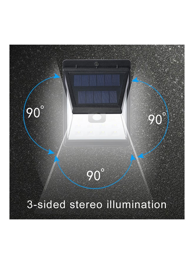 مصباح جداري مزود بعدد 40 مصباح LED للأماكن الخارجية يعمل بالطاقة الشمسية أسود 13 x 12 x 6سم  - Image 2