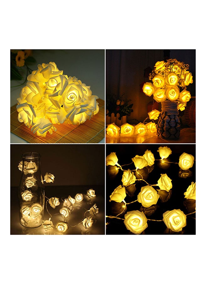 20 LED Rose String Lights For Wedding Decoration Yellow 2meter