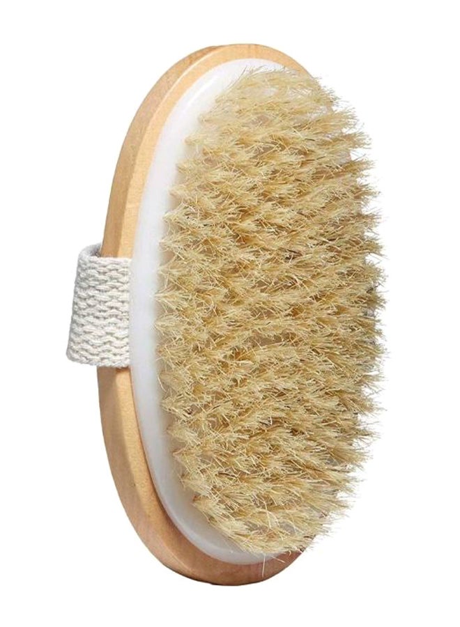 Natural Bristle Dry Skin Body Brush Brown - Image 2