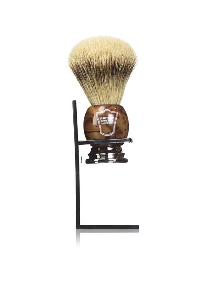 Parker Safety Razor Badger Shaving Brush With Brush Stand Brown/Silver/Beige - Image 3