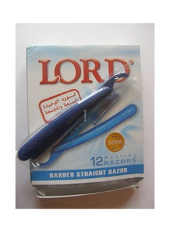 LORD RAZORS 12-Piece Straight Single Edge Razor Blue  - Image 2