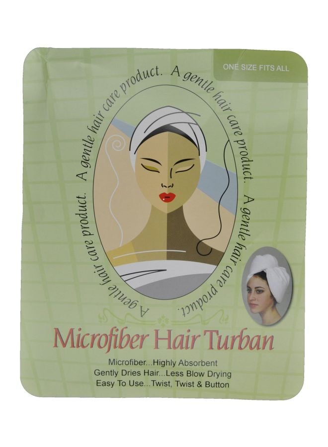 يو رو توربان يلف على الشعر بتصميم منشفة من المايكروفايبر أبيض - Image 2