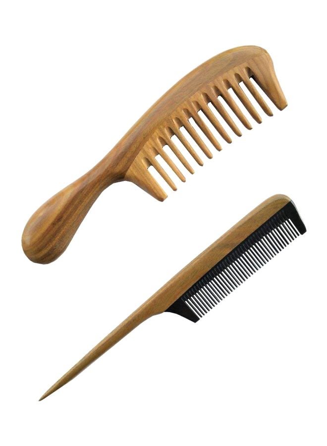 2-Piece Wooden Hair Comb Multicolour - v1568272247/N29303082A_1