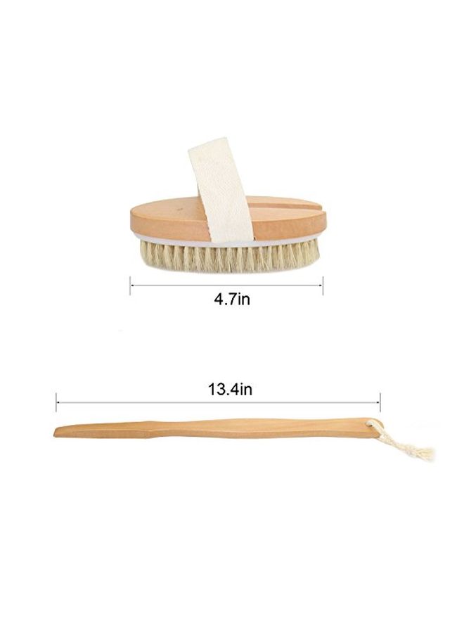 Maggift Body Brush With Removable Handle Beige - Image 3