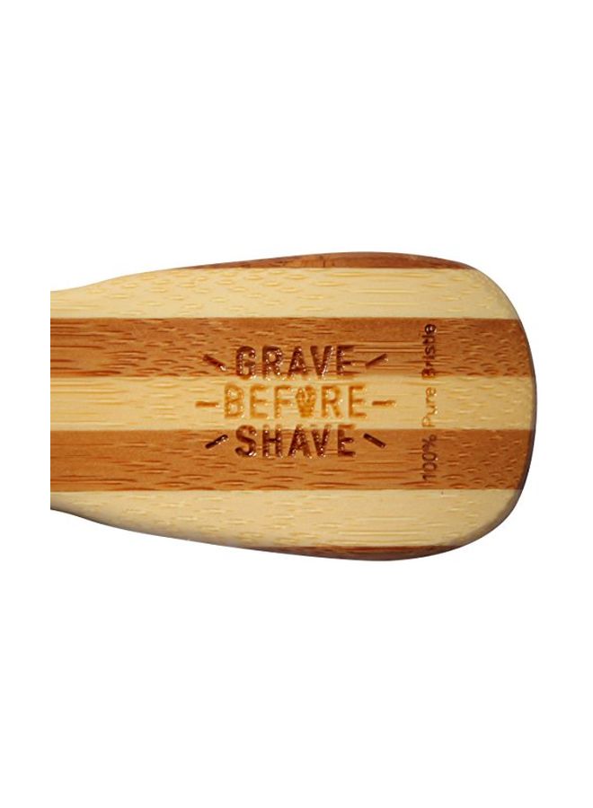 GRAVE BEFORE SHAVE Boar Bristle Bamboo Beard Brush Black/Yellow/Brown - Image 2