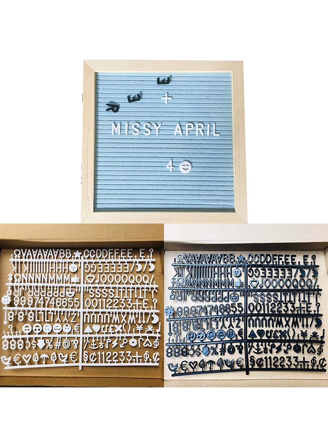 Wooden Frame Letter Board With Symbols And Numbers Light Blue  - Image 2