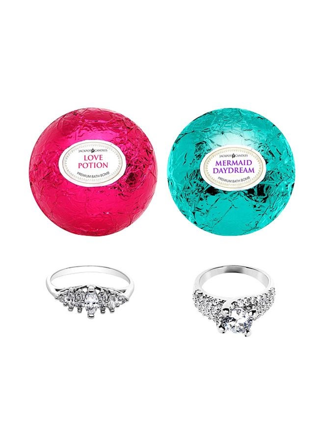 Jackpot Candles 2-Piece Mermaid Day Dream And Love Potion Bath Bomb Set With Surprise Ring - Image 1