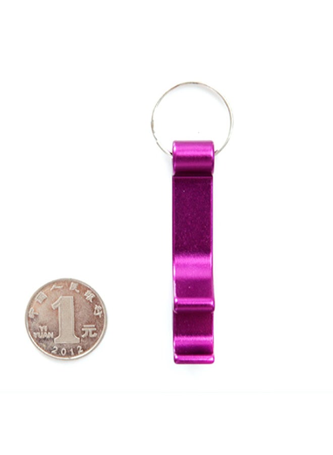 Portable Aluminum Beer Bottle Opener Key Chain Purple - Image 1