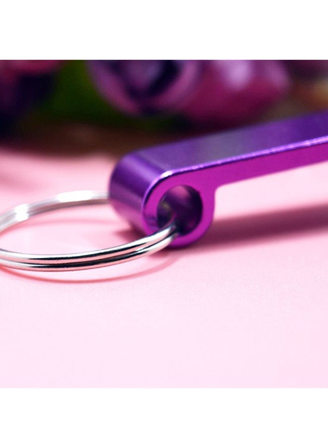 Portable Aluminum Beer Bottle Opener Key Chain Purple - Image 2
