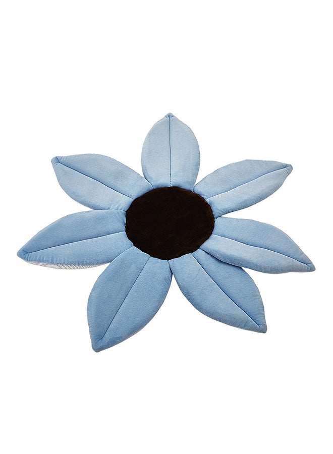 Cartoon Sunflower Flower Mat Light Blue/Black 