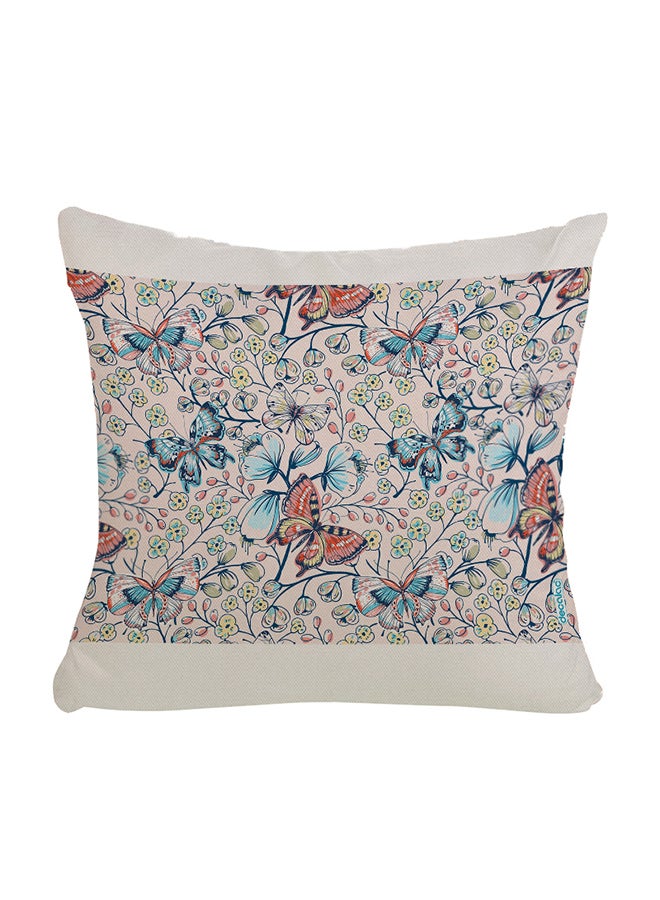 Decalac Roses And Butterflies Print Decorative Pillow Multicolour 45 x 45cm
