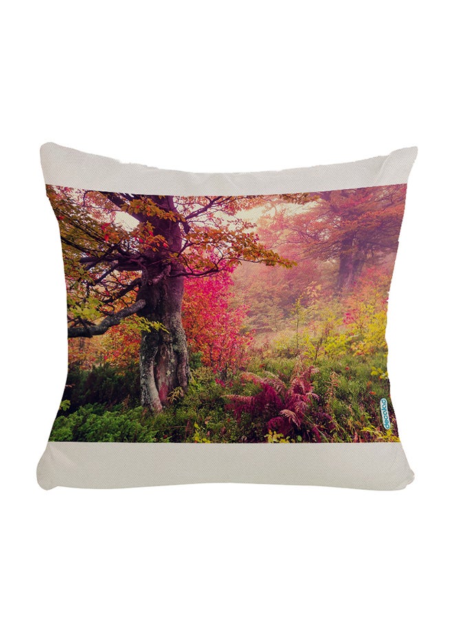 وسادة زينة بتصميم غابة مليئة بالورود متعدد الألوان 45 x 45سم