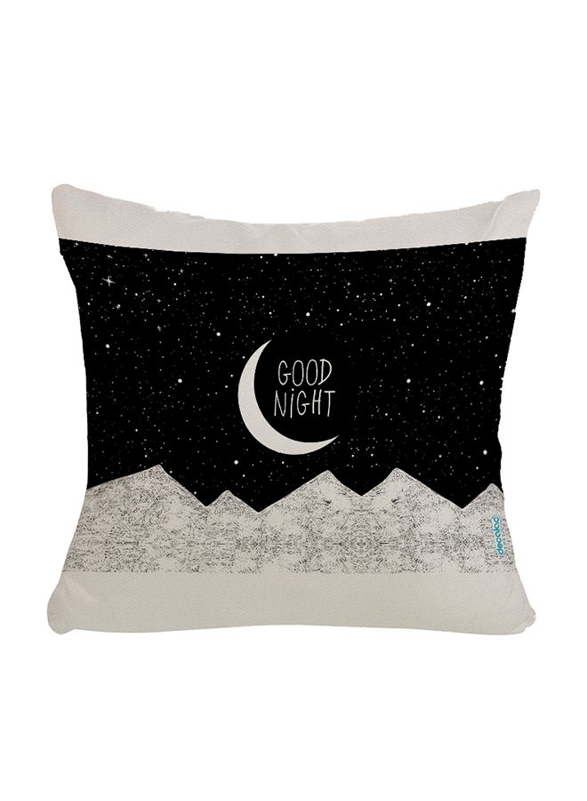 Good Night Design Decorative Pillow Black/White 45 x 45cm