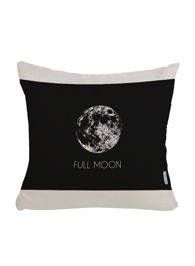 Full Moon Design Decorative Pillow White/Black 45 x 45cm