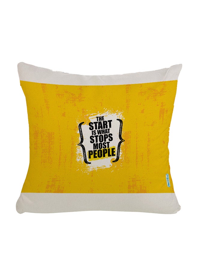 Proverbs And Sayings Design Decorative Pillow White/Yellow/Black 45 x 45cm