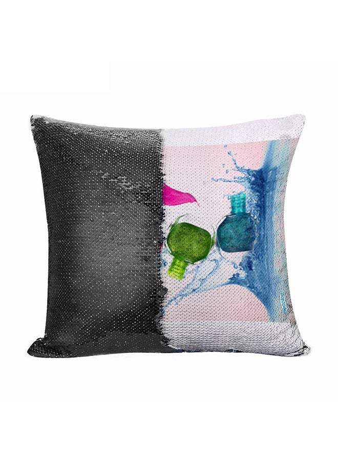 Decalac Manicure Design Flip Sequin Decorative Pillow Multicolour 45 x 45cm - Image 1