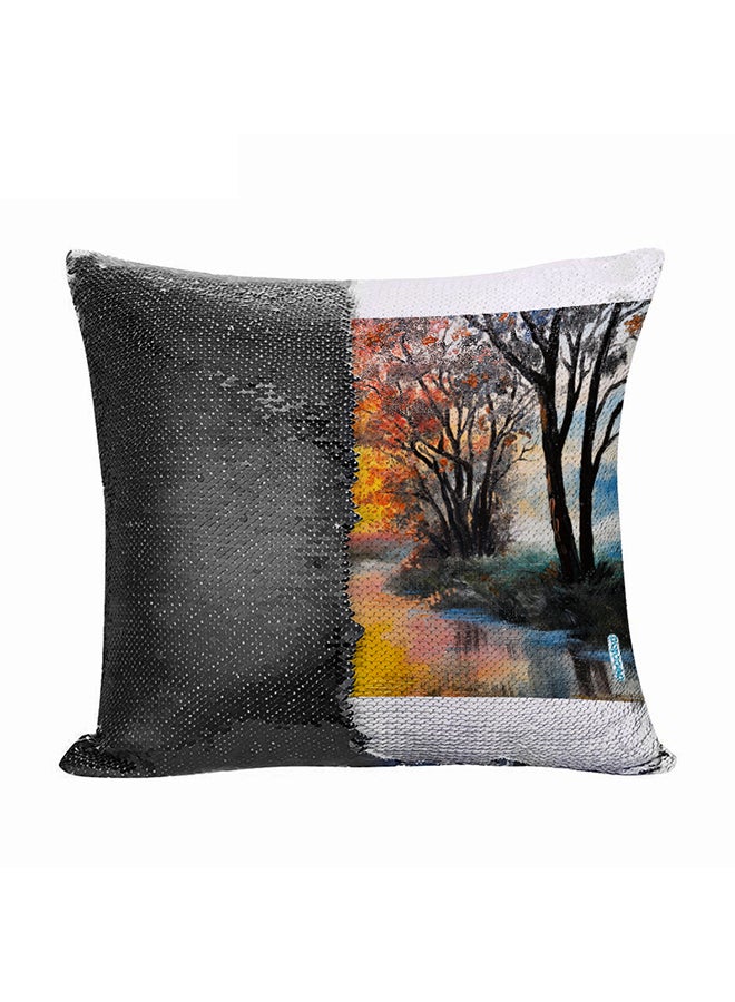 Decalac Sunset Reflection Design Flip Sequin Decorative Pillow Multicolour 45 x 45cm - Image 1