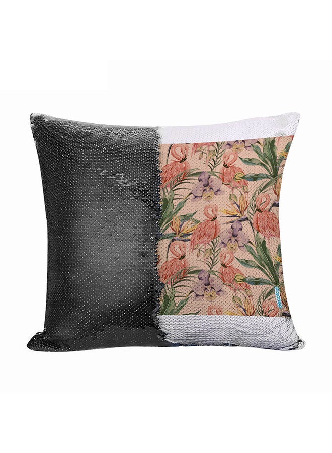 ديكالاك وسادة مزينة بترتر مطبوع بشكل عكسي وطبعة نعام متعدد الألوان 45 x 45سم