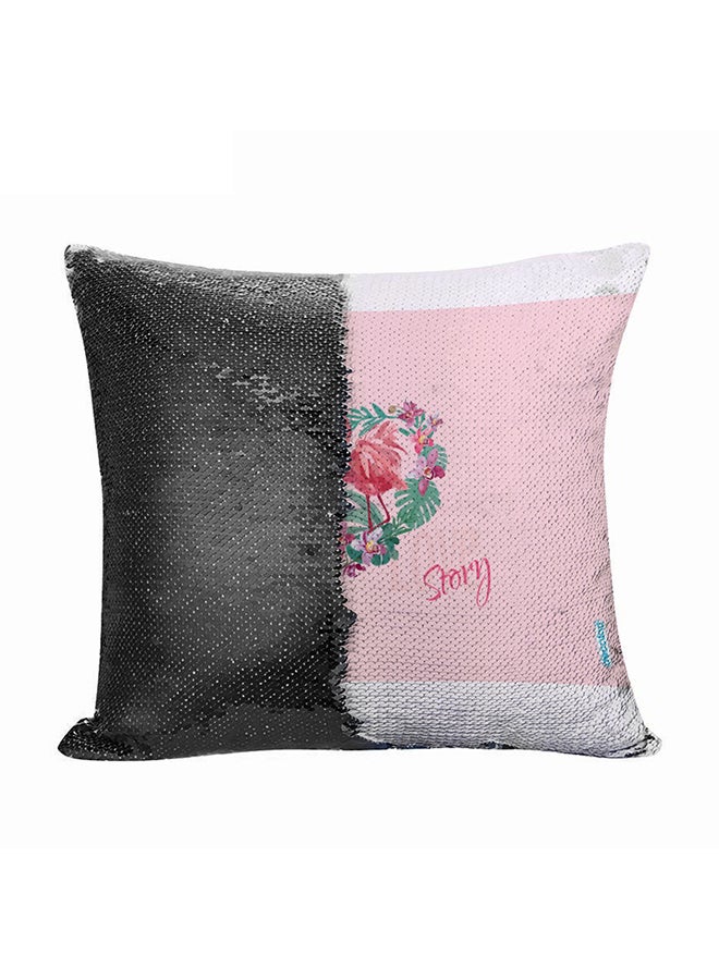 ديكالاك وسادة بتصميم قلب حب وطائر الفلامنجو متعدد الألوان 45 x 45سم - Image 1