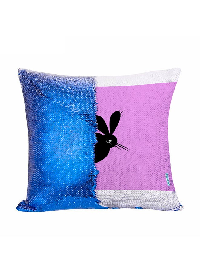 Decalac Scary Rabbit Design Flip Sequin Decorative Pillow Multicolour 45x45cm