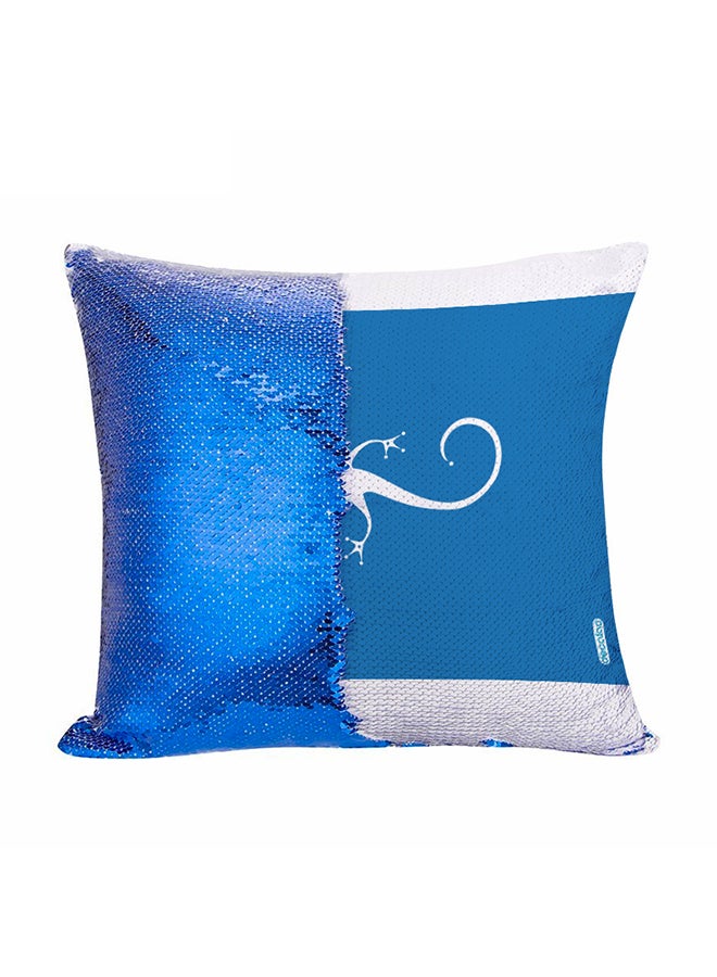 وسادة زينة مطرزة بالترتر القلاب برسم على شكل سحلية متعدد الألوان 45x45سم