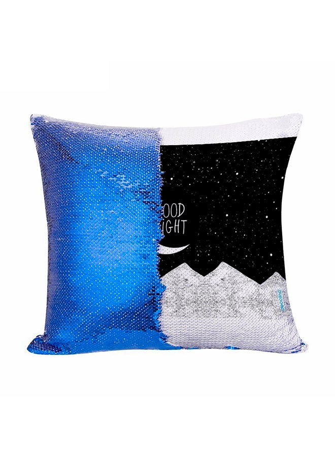 Good Night Design Flip Sequin Decorative Pillow Multicolour 45x45cm