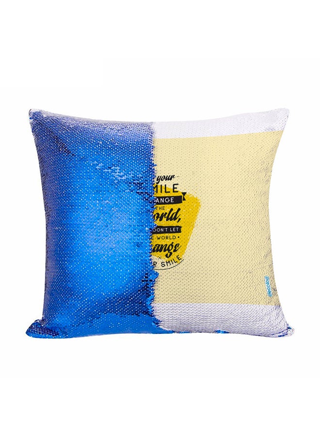 ديكالاك وسادة ديكور مزينة بترتر قلاب وعبارات إنجليزية متعدد الألوان 45x45سم