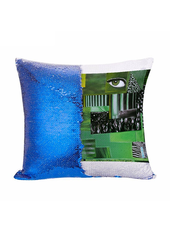Abstract Art Design Flip Sequin Decorative Pillow Multicolour 45x45cm