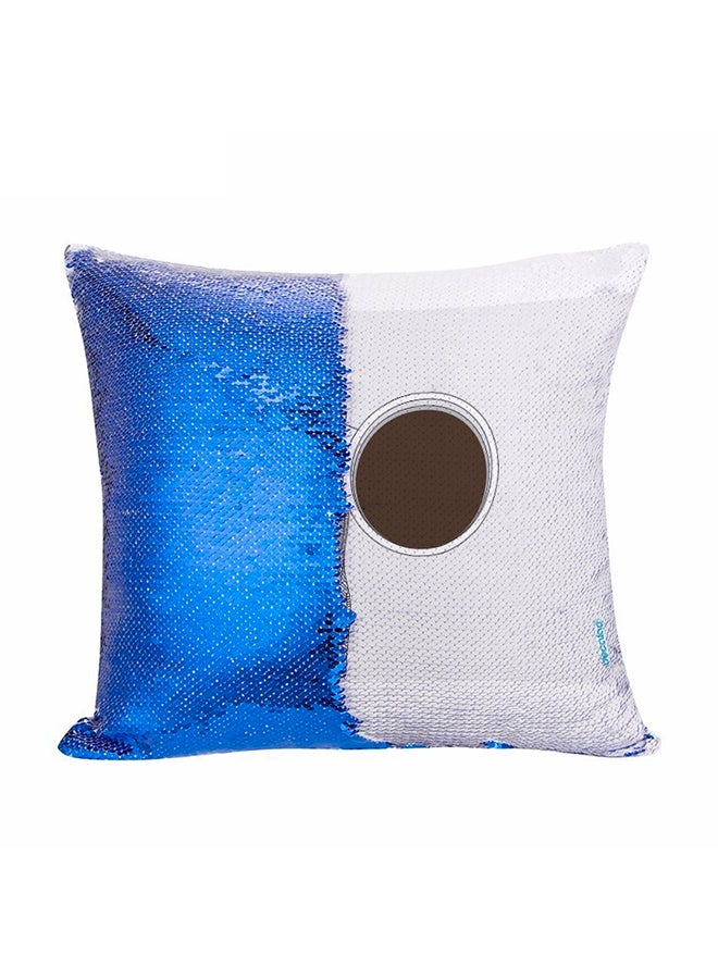 Coffee Time Design Flip Sequin Decorative Pillow Multicolour 45x45cm