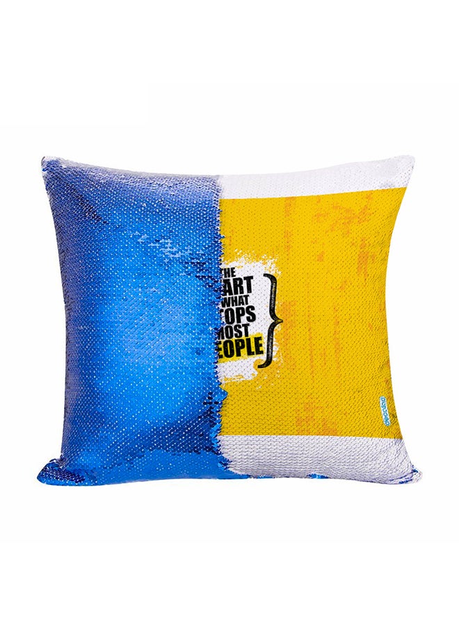 Proverbs And Sayings Design Flip Sequin Decorative Pillow Multicolour 45x45cm