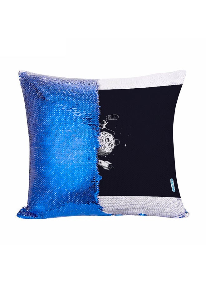 وسادة ديكور مزينة بترتر قلاب وطبعة رائد فضاء متعدد الألوان 45x45سم
