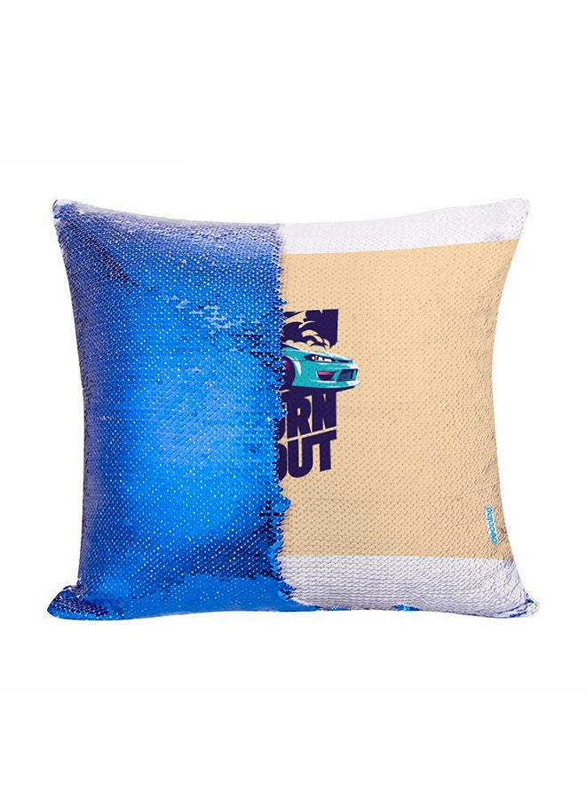 ديكالاك وسادة ديكورية مزينة بالترتر القلاب بتصميم سيارة سباق متعدد الألوان 45x45سم