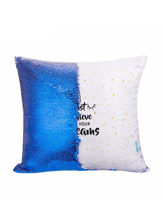 ديكالاك وسادة زينة مطرزة بالترتر القلاب بتصميم نجوم وأحلام متعدد الألوان 45x45سم