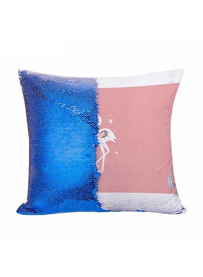 Flamingo With A Crown Design Flip Sequin Decorative Pillow Multicolour 45x45cm