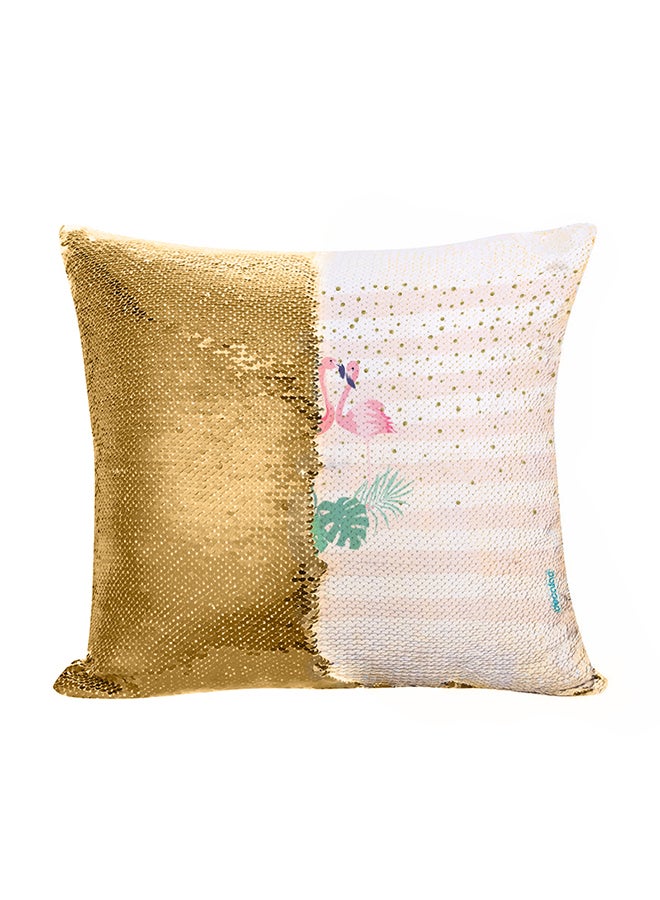 ديكالاك وسادة مزينة بترتر مطبوع بشكل عكسي وطبعة نعام متعدد الألوان 45 x 45سم - Image 1