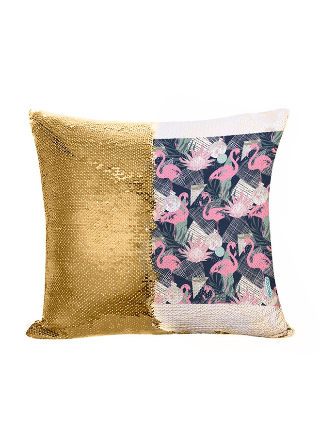 Decalac Flamingo Design Flip Sequin Decorative Pillow Multicolour 45 x 45cm