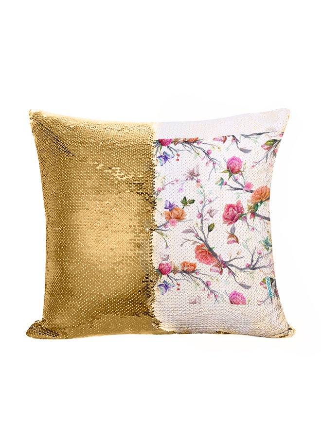 Decalac Roses Design Flip Sequin Decorative Pillow Multicolour 45 x 45cm - Image 1