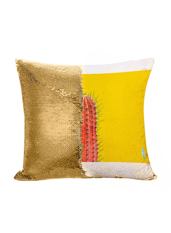 Cactus Design Flip Sequin Decorative Pillow Multicolour 45 x 45cm