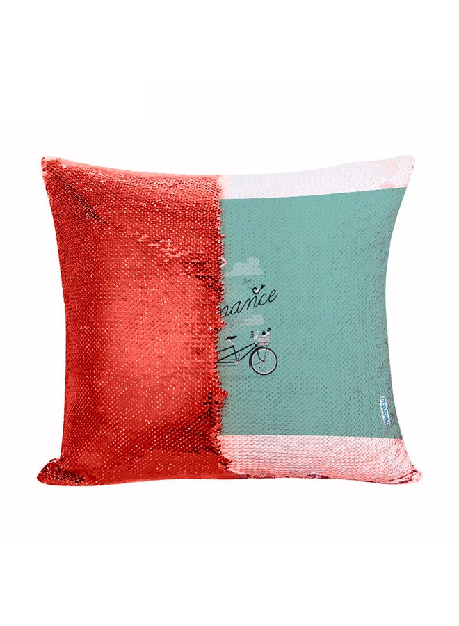 ديكالاك وسادة ديكور مزينة بترتر قلاب وطبعة دراجة متعدد الألوان 45 x 45سم - Image 1