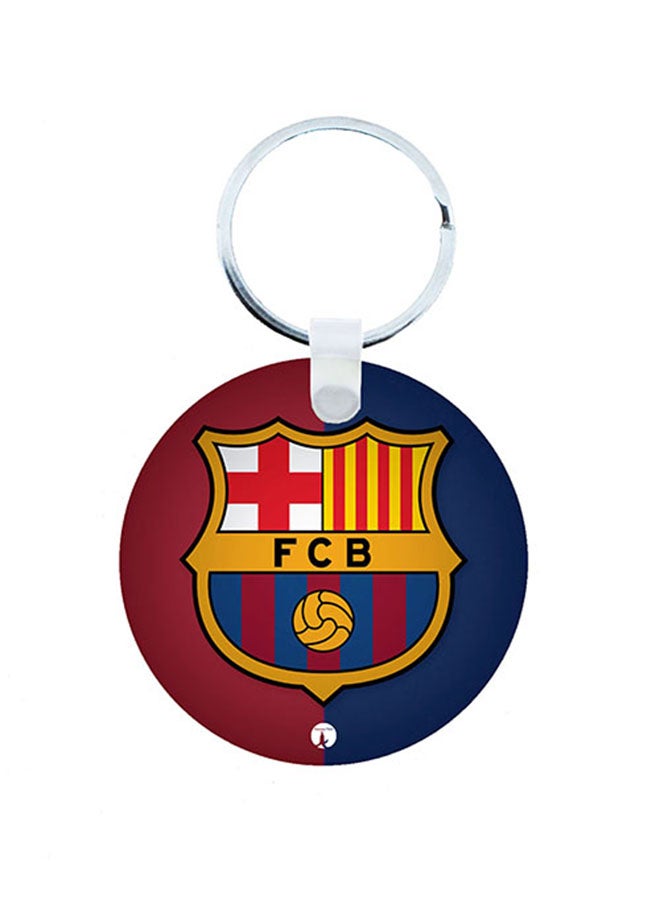 BP Round Barcelona Football Club Wooden Keychain 