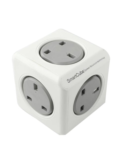 5-Way Smart Cube Extension Socket Grey/White 5cm