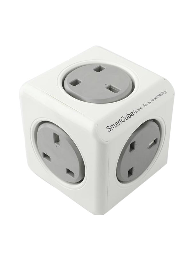 5-Way Smart Cube Extension Socket Grey/White 5cm