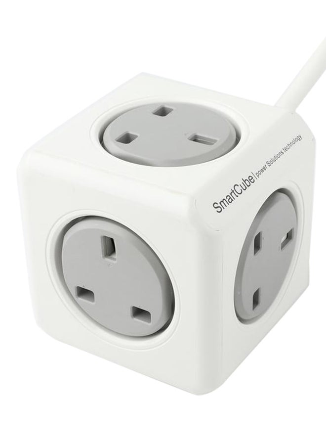 5-Way Smart Cube Extension Socket Grey/White 5cm